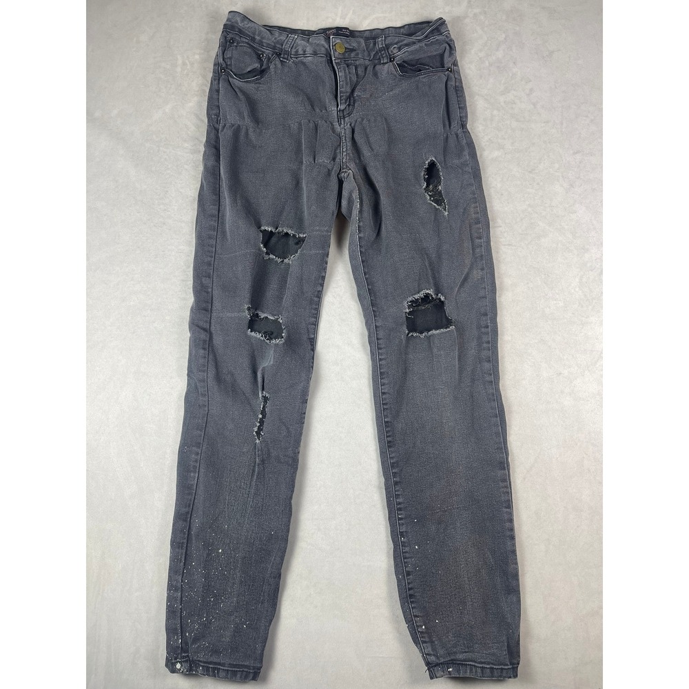 Ci Sono Mens Distressed Black Paint Splatter Slim‎ Jeans Size 13/31 DP9805